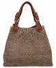 Stylowa Torebka Skórzana Shopper Bag Ziemista
